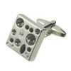 Cuff Links Assorted Crystal Cufflinks~Pattern~Asteroid Grey Crystal Engraved Personalised Box