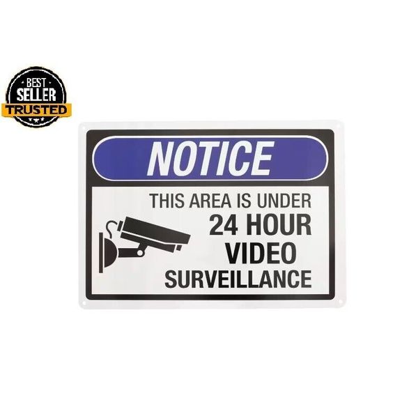 10 In. X 14 In. 24-Hour Video Surveillance Sign, FREE SHIPPING