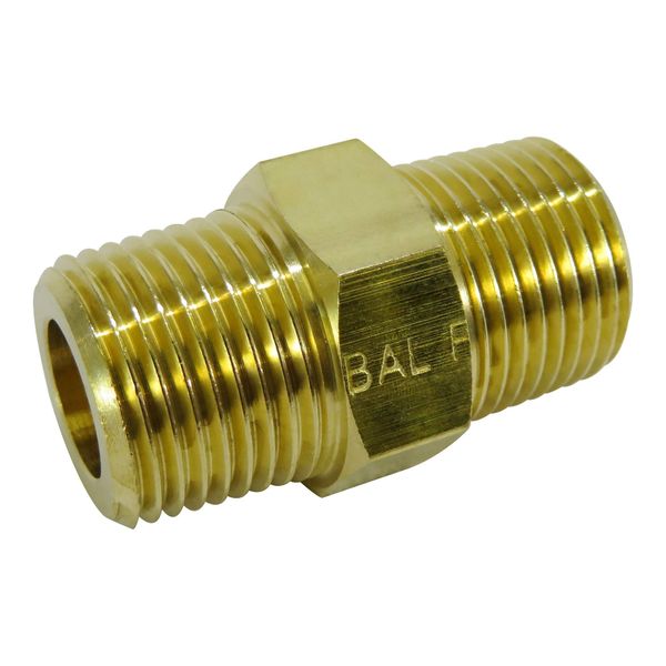 Flowbar [RoHS] Brass Hex Nipple G6N(R)-04-BS 1/2