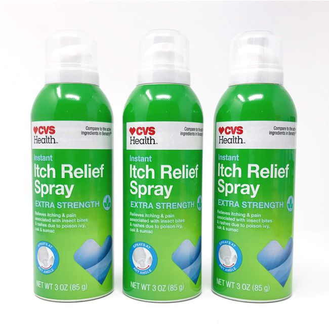 CVS Instant Itch Relief Spray Extra Strength 3 Oz (3 Pack)