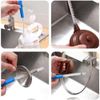 Drain Unblocker Tools, 6Pcs Multifunctional Sink Unblocker Tools, Drain Cleaner Tool for Kitchen Bathroom(Colour:as Shown)