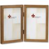 Lawrence 766046D Nutmeg Wood 4x6 Hinged Double Picture Frame