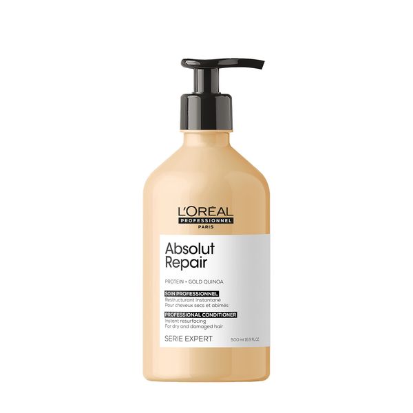 L'Oreal Professionnel Absolut Repair Conditioner | Protein Hair Treatment | Repairs Damage & Provides Shine | With Quinoa & Proteins | For Dry, Damaged Hair | 16.9 Fl. Oz.