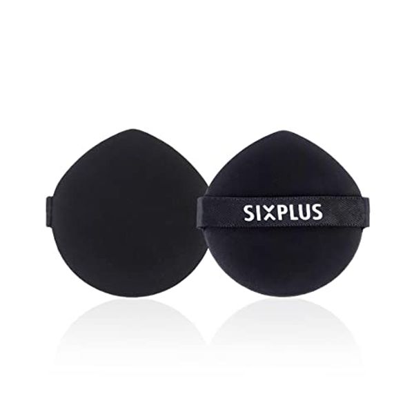 SIXPLUS Sponge Puff, 2 Pieces, Drop Shape, Multi-functional, Makeup Sponge, Makeup Puff, Cushion Fundepuff, Inflates with Water, Dry and Wet Use, Double Sided, Soft, Absorbent, Durable, Black