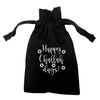 Flox Creative Black Organic Medium Drawstring Pouch Happy Challah Days