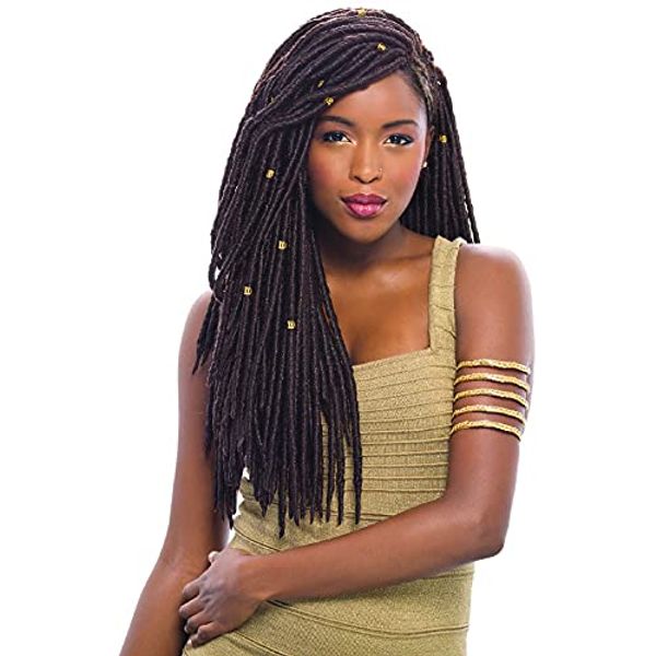 Janet Collection Synthetic Hair Crochet Braids 2X Havana Mambo Faux Locs 18" (4-Pack, 1)