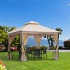 10 x 10 ft Outdoor Gazebo Canopy Garden Patio Party Shelter w/ 2-Tier Roof
