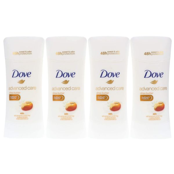 Dove Advanced Care Antiperspirant, Shea Butter, 2.6 Ounce (Pack of 4)
