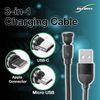 BoxWave Cable Compatible with BLU Studio View - MagnetoSnap AllCharge Cable, Magnet Charging Cable USB Type-C Micro USB - Jet Black