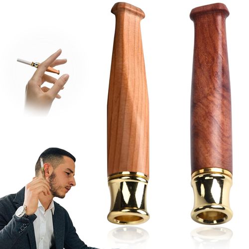 Zigarettenspitze Holz Kurze Zigarettenhalter, 2 Stück Handgefertigter Zigarettenhalter kurz,Wiederverwendbare Zigarettenfilte für handgerollte Zigaretten,Leicht zu Reinigen,abnehmbar