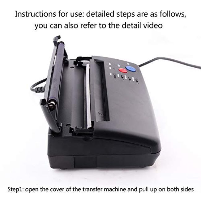  Black Tattoo Transfer Stencil Machine Thermal Copier Printer  with Bonus Papers … : Beauty & Personal Care