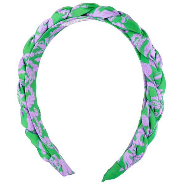 Lilly Pulitzer Women's Fashion Headband, Green Braided Fabric Headband, Colorful Cloth Headband, Cute Hair Accessories for Women and Teen Girls, Salty Sandbar