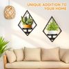 Wall Plant Holder, 2 Pack Metal Floating Shelf Indoor, 2 Pack, Black 