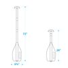 Seachoice Emergency Multi-Purpose Telescoping Boat Hook and Paddle, Orange, 26” to 72”