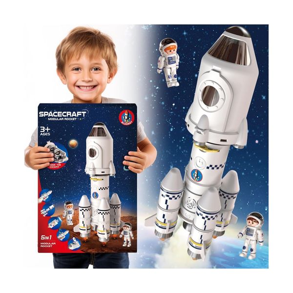 BLOONSY Rocket Ship Toys for Kids | Space Shuttle Toys Model with Astronaut F...