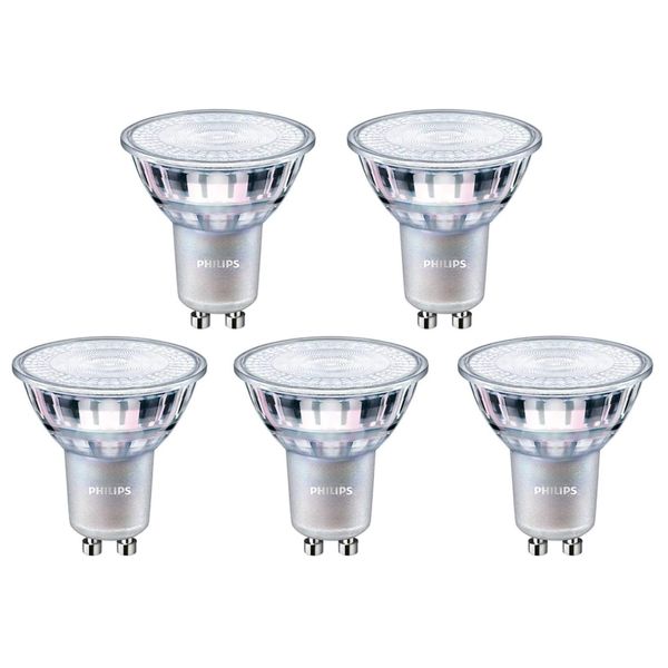 Philips LED GU10 Master Value, Spot, Neutral White, 3000k, 6.2W LED, 80W Equivalent, Dimmable, 5 Pack