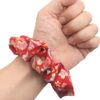 Leaf Cat Matching Japanese Pattern Scrunchie Cherry Blossom Red Pattern for Cat Owners
