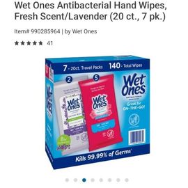 Wet Ones Antibacterial Hand Wipes Fresh Scent Travel Pack - 20 ct