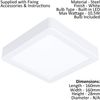 2 Pack Wall/Ceiling Light- White 160mm Square Surface Mounted- 10.5W LED 4000K - Decorative Interior Bulkhead Corridor Mounted Slim Profile