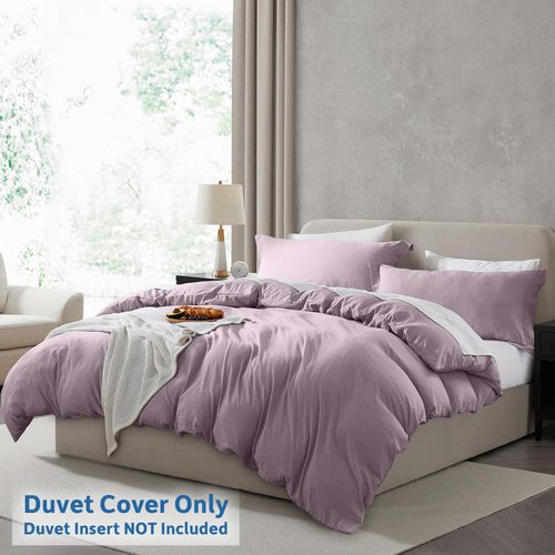 Nestl Twin Duvet Cover Set - Soft Prewashed Dusty Purple Duvet Cover Twin/Twin XL, 2 Piece, with Zipper Closure, 1 Duvet Cover 68x90 inches and 1 Pillow Sham - No Comforter