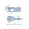 Toggle Rigging Link Stainless Steel 8MM (Fork Jaw Shackle Cable Wire Connector)