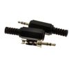 kenable 2.5mm Solder Stereo Jack Terminal Cable End Plug Nickel Plated [2 Pack]