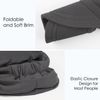 Slouchy Chemo Cap with Brim Large Head Bamboo Viscose Hat Dark Gray