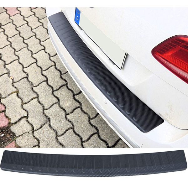 Vehicle Specific Boot Sill Protector Carbon Look with Folded Edging Metal