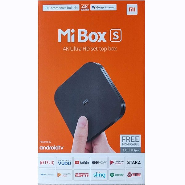 Xiaomi Mi Box S Android TV with Google Assistant Remote Streaming Media Player - Chromecast Built-in - 4K HDR - Wi-Fi - 8 GB - Black