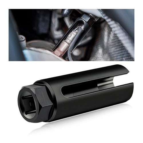 SHMZK 1/2" Drive by 7/8" 6-Point Chrome Vanadium Steel O2 Sensor Socket, Offset Oxygen Sensor Socket for Vehicle O2 Removal Installation (Small Opening)