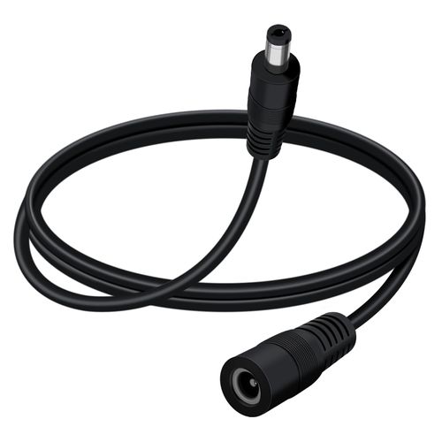 YINGAYOU DC Power Extension Cable 5.5mmx2.1mm 18AWG DC Cable Male to Female 5V 6V 9V 12V 24V 3A for Security Cameras, DVR, Router, Printer, LED Strip (Black, 0.3m/1FT)