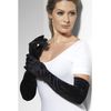 Smiffys Veloursamt Handschuhe Schwarz, Lang