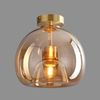 Nordic Mid Century Corridor Globe Semi Flush Mount Ceiling Light Fixture Amber S
