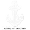 Medium 210mm 'Rope & Anchor' Clear Static Window Cling Sticker/Decal (White) (WC00108907)