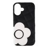 MARY QUANT iPhone 16 Case, Smartphone, Quilting, Daisy, Mobile Phone, iPhone Daisy, Patch, Quill Case, Shell Case, Women's, Black/White
