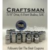 NEW CRAFTSMAN 13 Piece 3/8" Drive Shallow SAE 6 Point Socket Set 1/4-1"