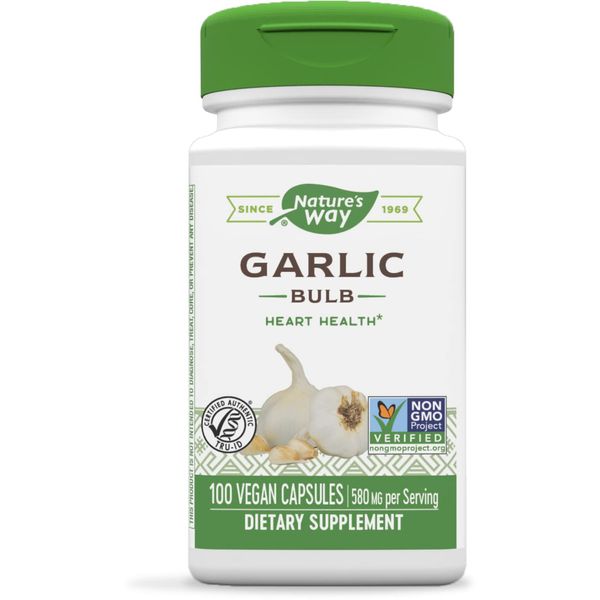 Nature's Way Garlic Bulb, Supports Heart Health*, 100 Vegan Capsules