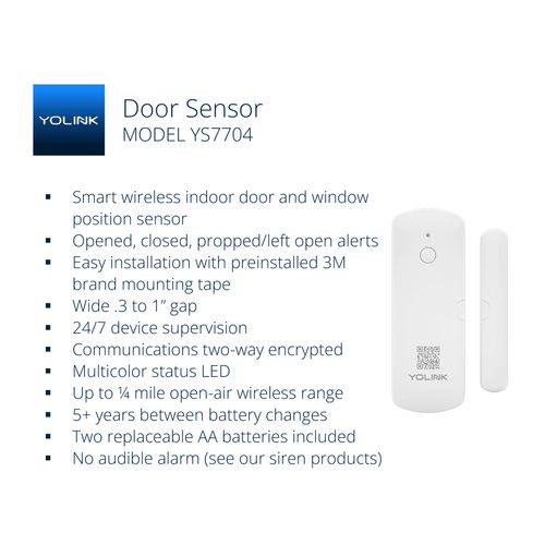 YoLink LoRa Smart Door Sensor Starter Kit: Hub & Door Sensor - Door Left-Open Reminders, up to 1/4 Mile Open-Air Range, up to 5 Year Battery Life, Alexa, IFTTT, Home Assistant
