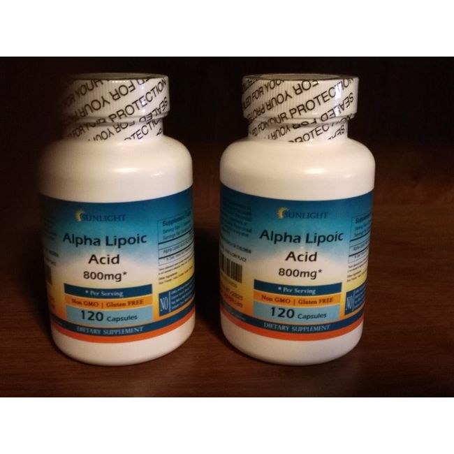 Alpha Lipoic Acid - 800mg Per Serving - 240 Capsules - 2 Bottles - Exp. 1/26