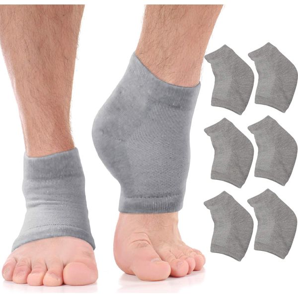 Moisturizing Socks for Cracked Heels - Fast Cracked Heel Repair. Dry Rough Heel Treatment - Toeless Gel Heel Socks Infused with Aloe Moisturier Lotion Softening Spa Socks Fits Women Men Feet - Large