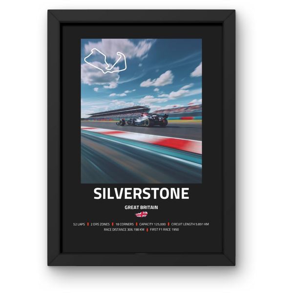 Lap Legends Silverstone F1 Track Framed Display Gift