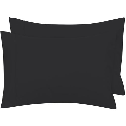 Royale Linens King Pillowcase Set of 2 - Bed Pillow Cover - 20" x 40" -Black Pillowcases - 1800 Brushed Microfiber, Wrinkle & Fade Resistant - Soft & Cozy- King Size Pillow Case (King, Black)
