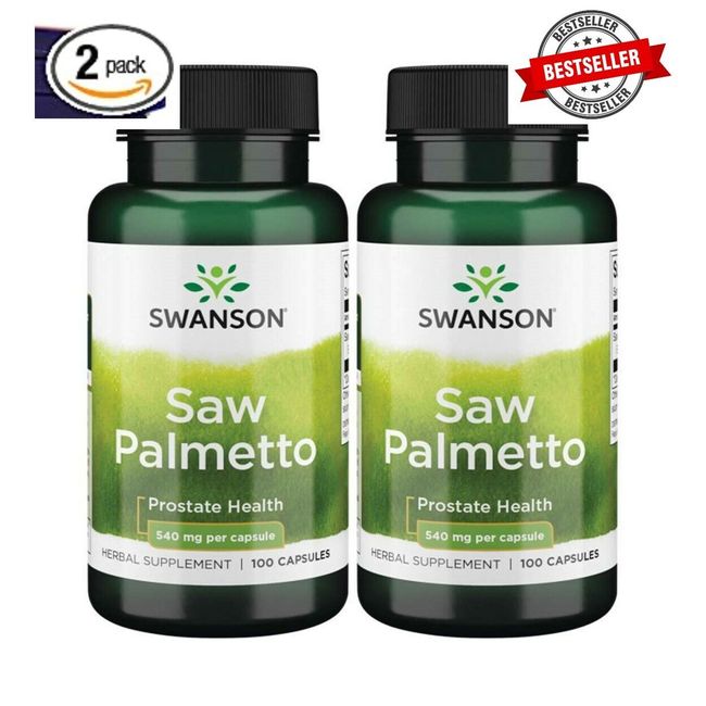 2 Pack SAW PALMETTO 540mg Prostate & Urinary Tract Health 200 capsules (2x100)