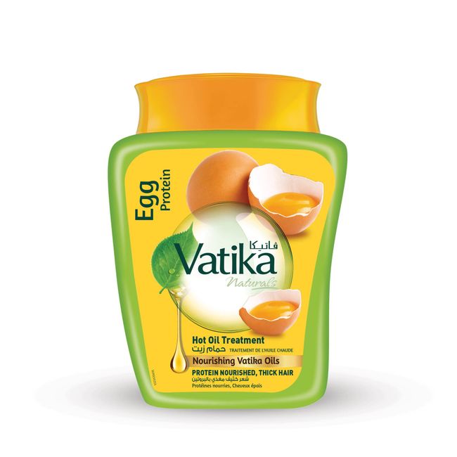 Dabur Vatika Naturals Hair Mask - Intense Revitalization, Deep Conditioning, & Revival for Dry, Damaged, & Thick Hair - Nourishing Regimen for Healthy, Lustrous Hair - Enriched with Egg Protein (500g)