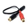 DRUT 3.5mm Stereo Jack Socket to 2 x Phono RCA Sockets Gold Adapter Short Cable Lead