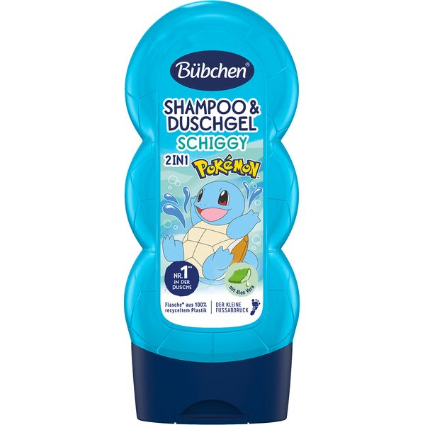 Bübchen Shampoo & Duschgel für Kinder, Pokémon Schiggy Edition, 230 ml