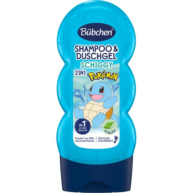 Bübchen Shampoo & Duschgel für Kinder, Pokémon Schiggy Edition, 230 ml