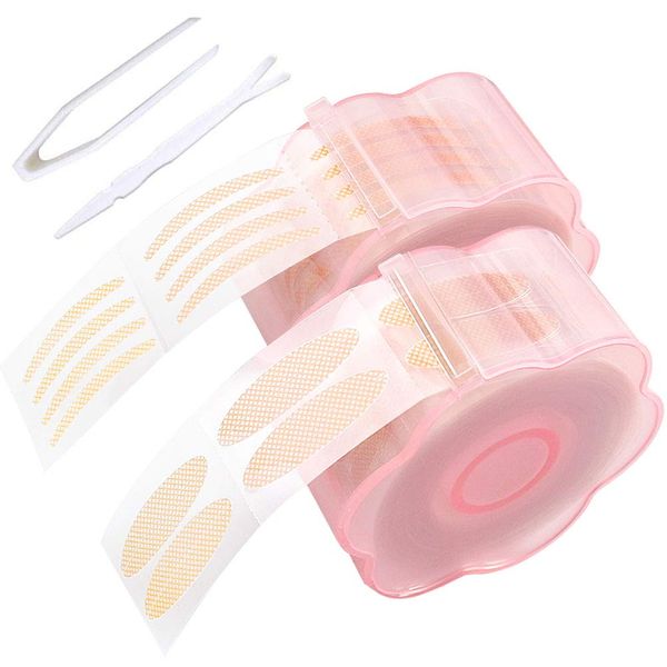 1200 PCS Eyelid Tapes, Invisible Fiber Double Eyelid Tape Stickers, Eyelid Tape for Hooded Eyes Self-Adhesive Eye Tapes Fiber for Mono-Eyelids(with Fork Rods and Tweezers)