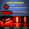 2x LED Trailer Light Steel Boxes Housing Bracket Kit 6"Oval & 2"Round Lights Red