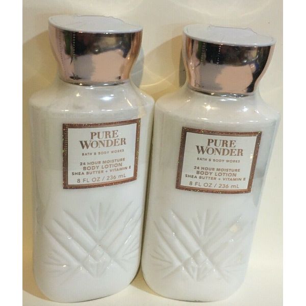 2 X Bath and Body Works PURE WONDER 24H Moisture Body Lotion 8 fl oz New